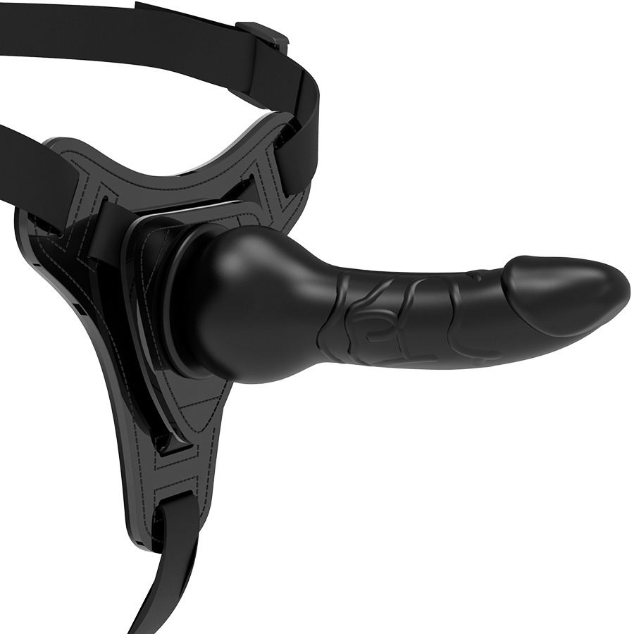 Fetish Submissive - Gode Ceinture Réaliste avec harnais Noir / 16 cm