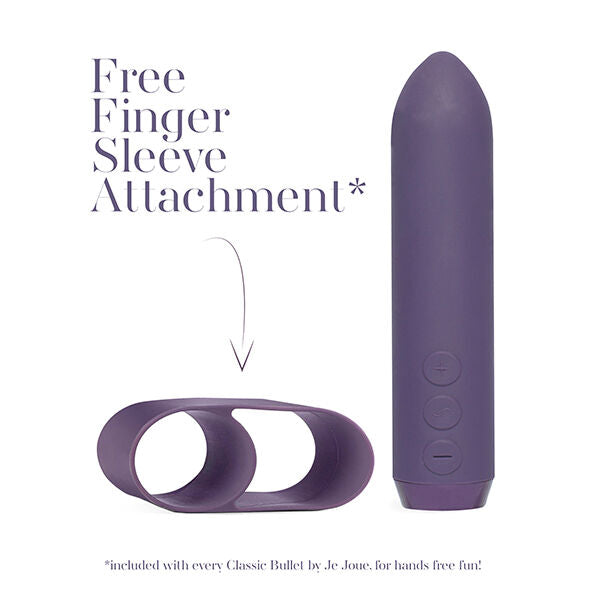 Vibromasseur Bullet Classique Violet + Manchon Doigt - Je Joue