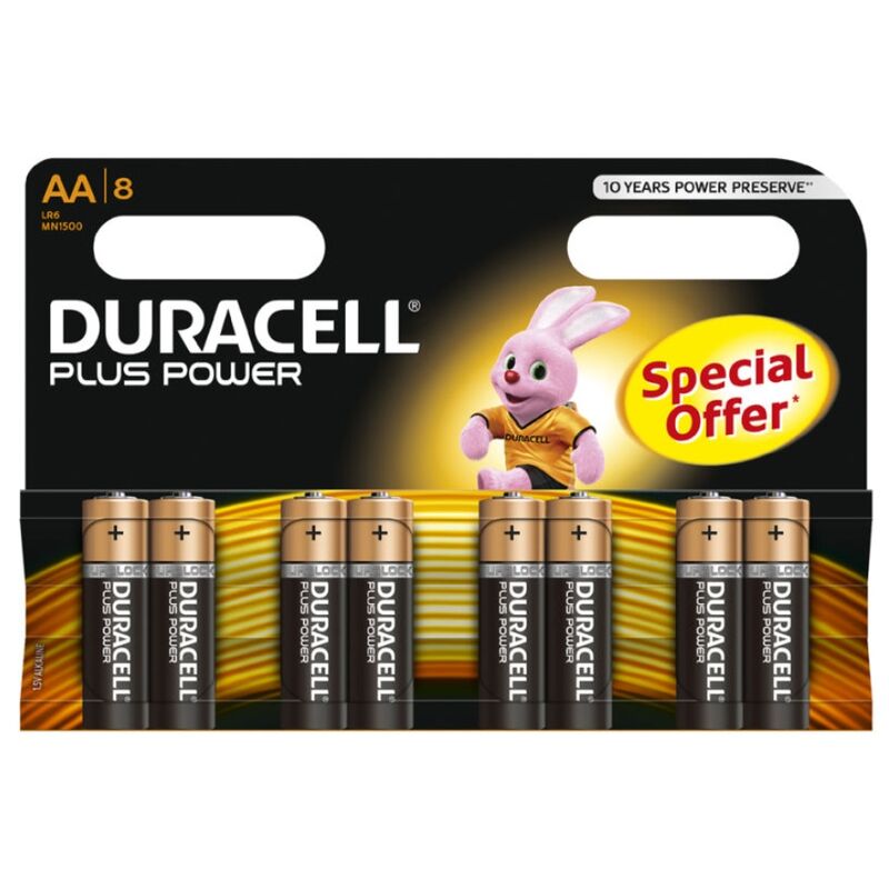 Piles alcalines AA LR6 Plus Power pack de 8 - Duracell - DURACELL