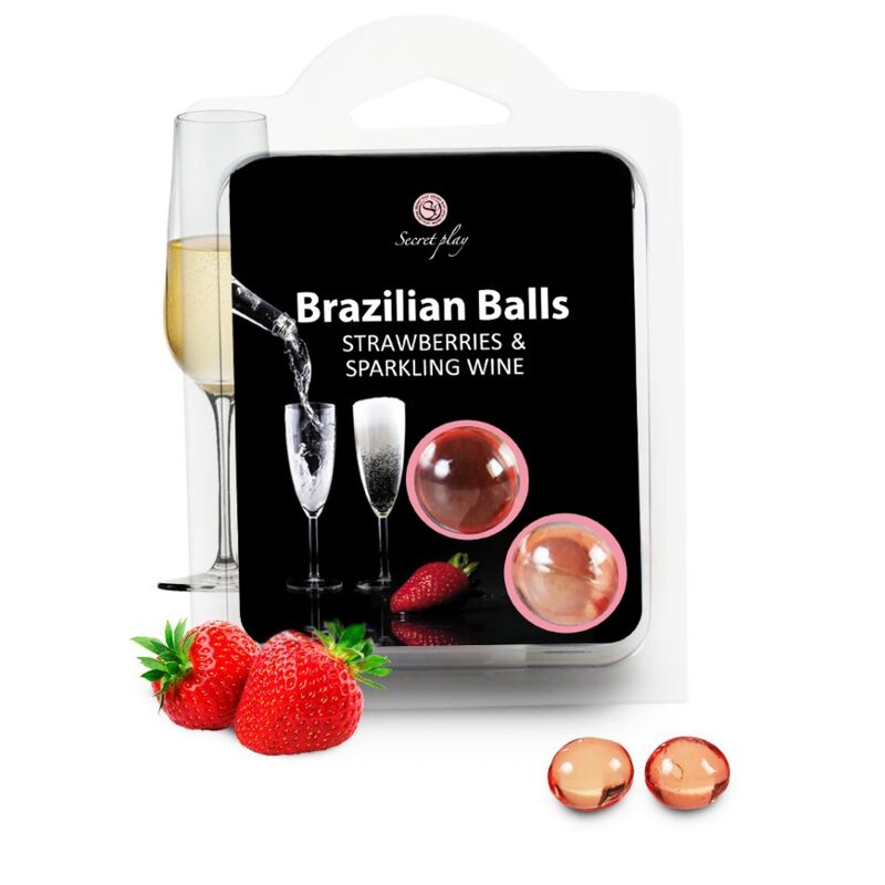Secret Play - Boules de Massage Fraise & Champagne Brazilian Balls x2