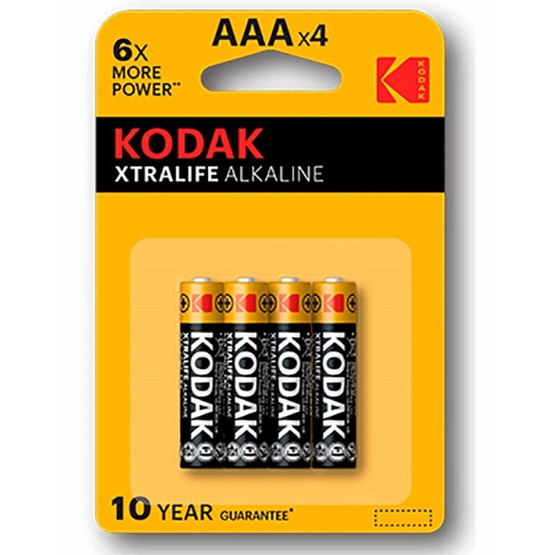 Piles alcalines AAA LR03 Xtralife pack de 4 - Kodak - KODAK