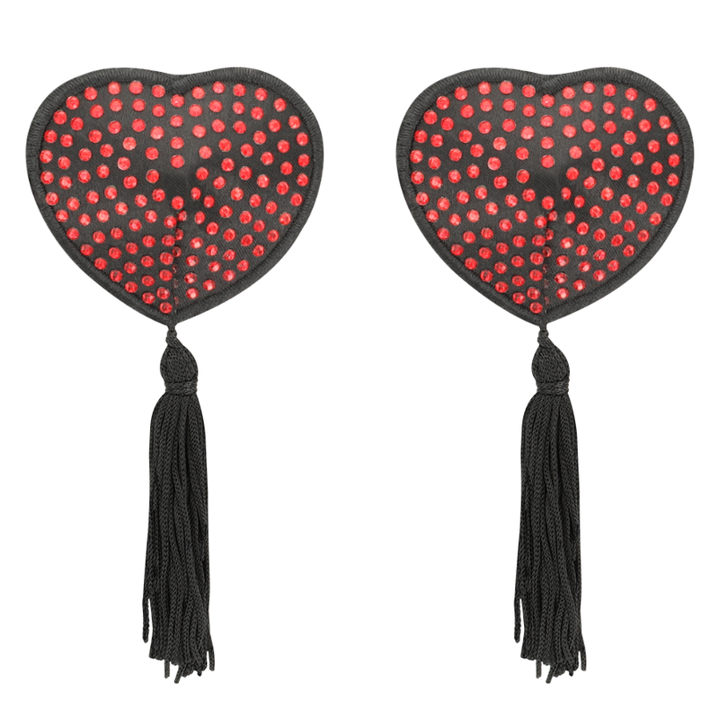 Cache-Tétons Coquette Chic Desire Forme Cœur Rouge Noir