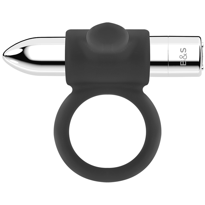 Anneau Pénien Vibrant Cameron Argent - Black&Silver