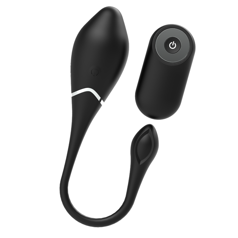 Black&Silver - Œuf vibrant en Silicone Rechargeable Jenell - Noir