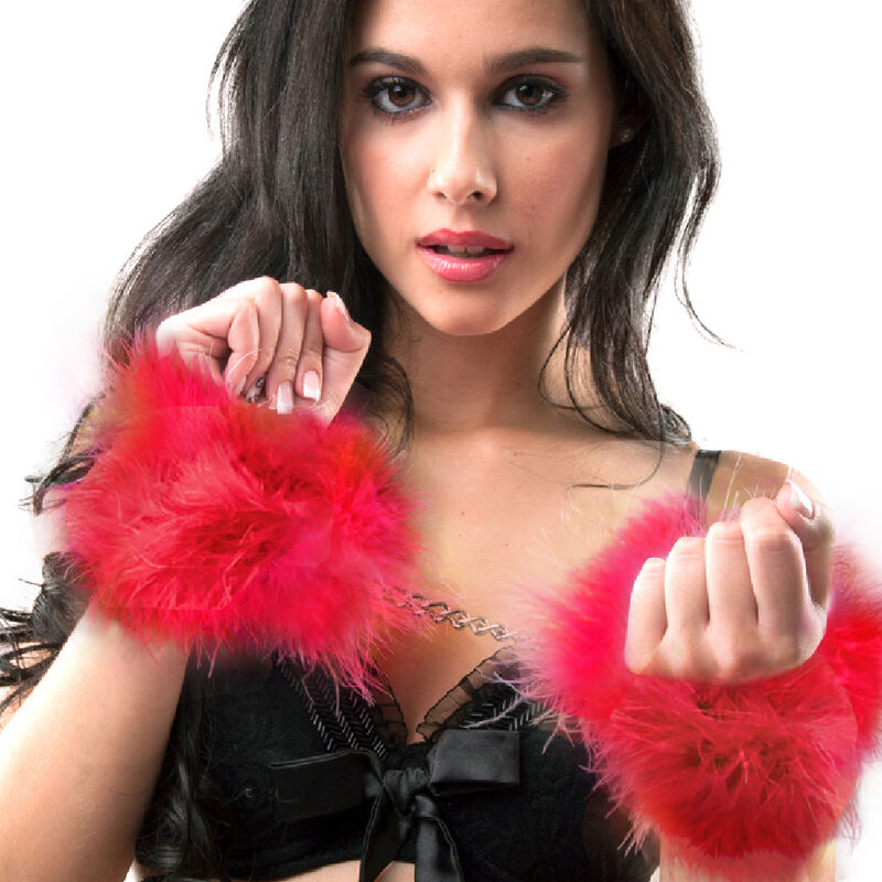 Secret Play - Menottes en Plumes Handcuffs Marabou - Rouge