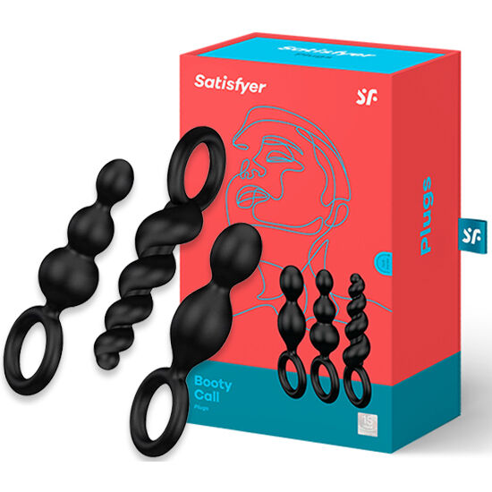 Kit 3 Plugs Anaux Booty Call Noir - Satisfyer