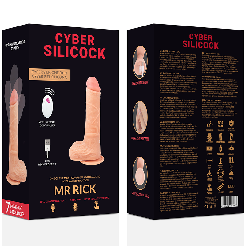Gode Réaliste Vibrant Mr Rick Télécommandé 20.9cm - Cyber