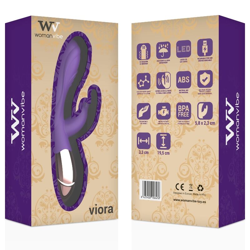 Womanvibe Sextoy Rabbit Rechargeable en Silicone Viora Violet