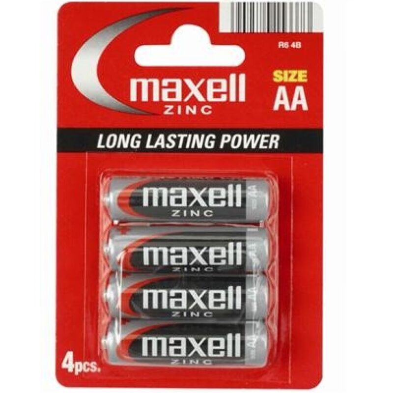 Piles AA salines manganèse R6 pack de 4 - Maxell - MAXELL
