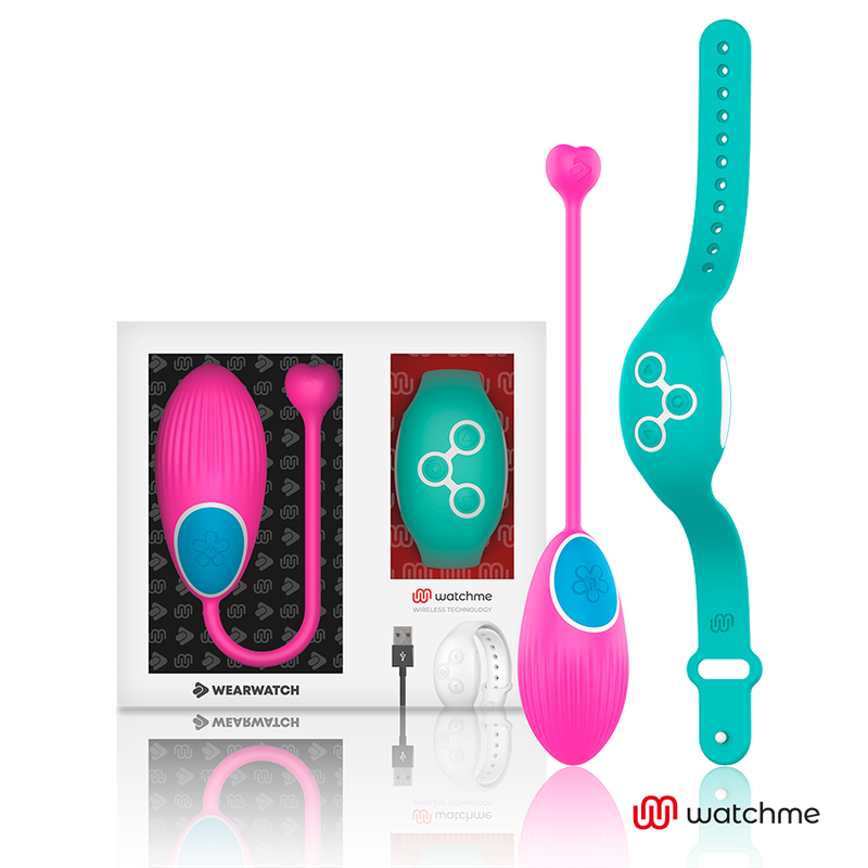 Wearwatch – Oeuf vibrant avec bracelet télécommandé – Rose/Bleu