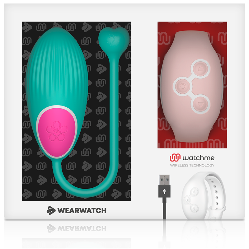 Wearwatch – Oeuf vibrant avec bracelet télécommandé – Bleu/Rose
