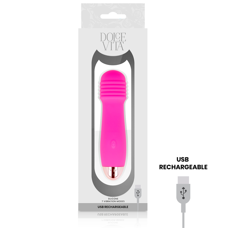 Mini Vibrateur Rechargeable Rose 7 Vitesses - Dolce Vita