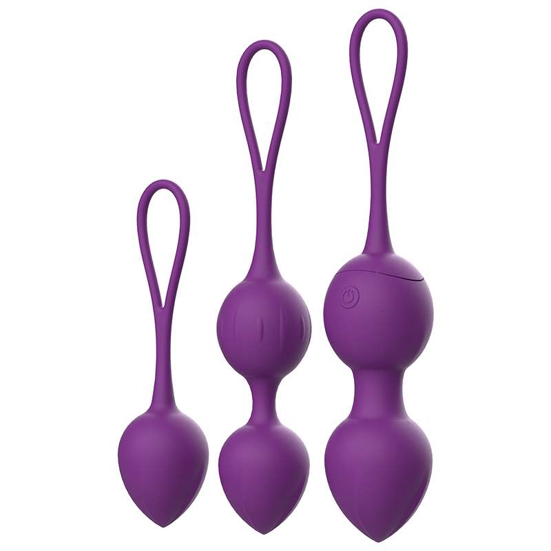 Rewolution – Kit de 3 Boules de Geisha Vibrantes avec Télécommande - Violet