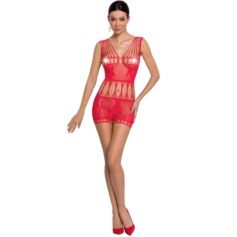 Bodystocking Résille BS090 Rouge Taille Unique - Passion