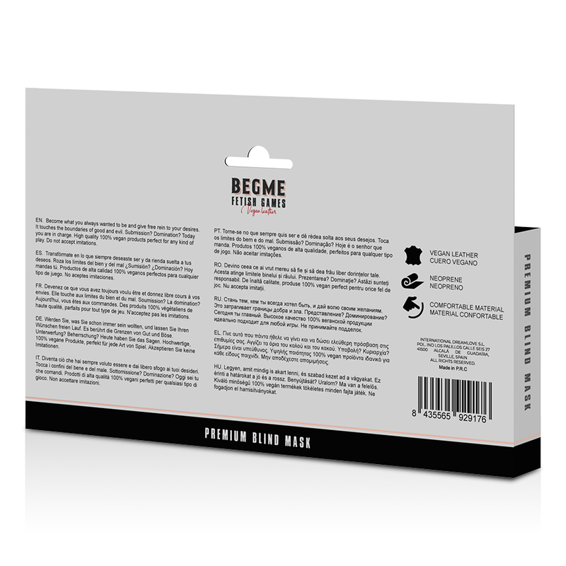 Begme -  Masque occultant BDSM - Noir