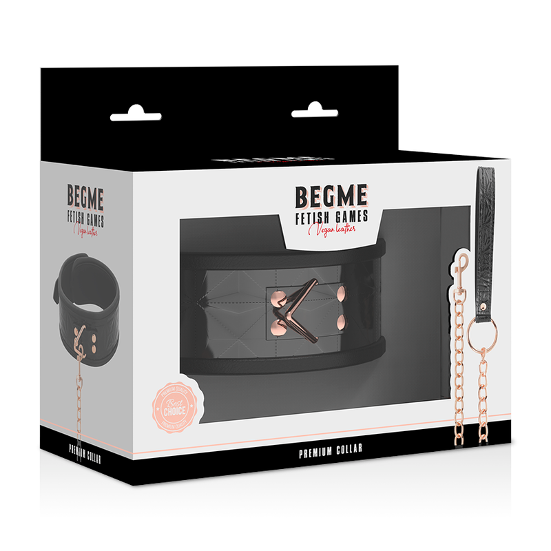 Collier BDSM Black Edition Premium Cuir Vegan - BEGME - Begme Fetish Games