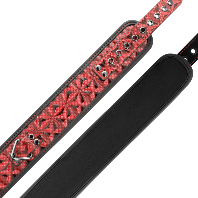 Collier BDSM Cuir Végan Premium Rouge Néoprène - Begme - Begme Fetish Games