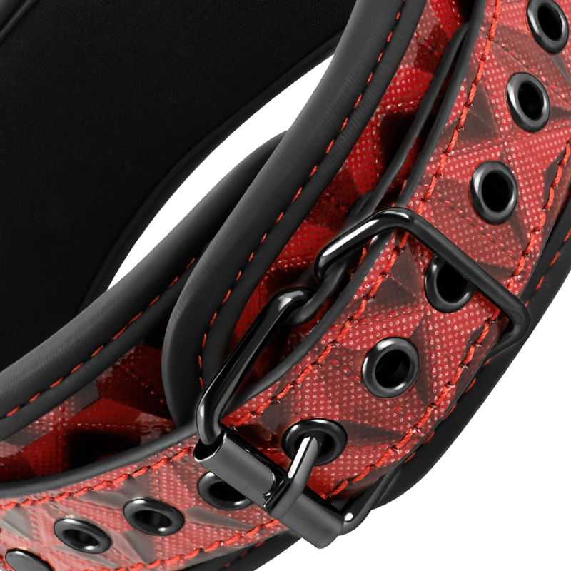 Collier BDSM Cuir Végan Premium Rouge Néoprène - Begme - Begme Fetish Games