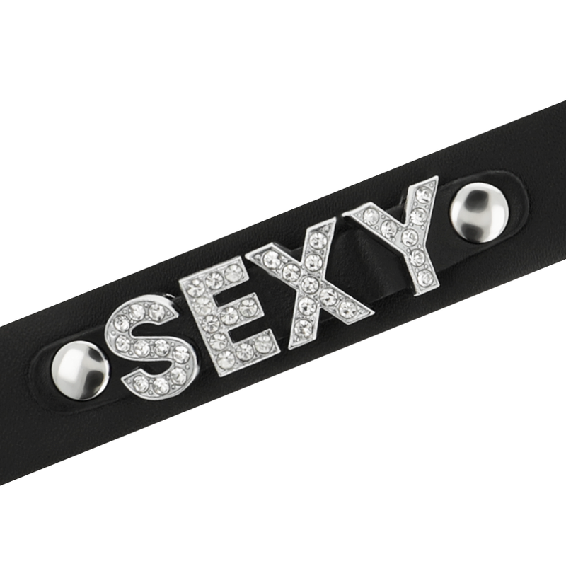 Collier BDSM Ras de Cou Sexy Cuir Végan Noir - Coquette Chic