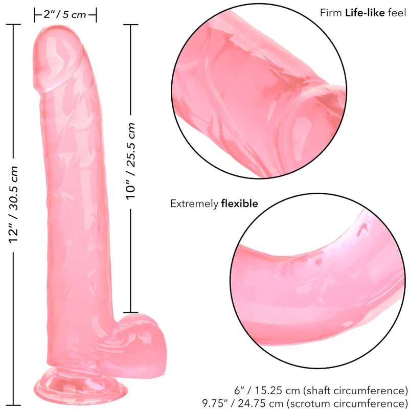 Gode XXL Réaliste Size Queen Rose 25,5cm - CalExotics