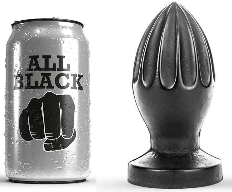 All Black – Plug Anal avec Rainures Profondes - 12 cm