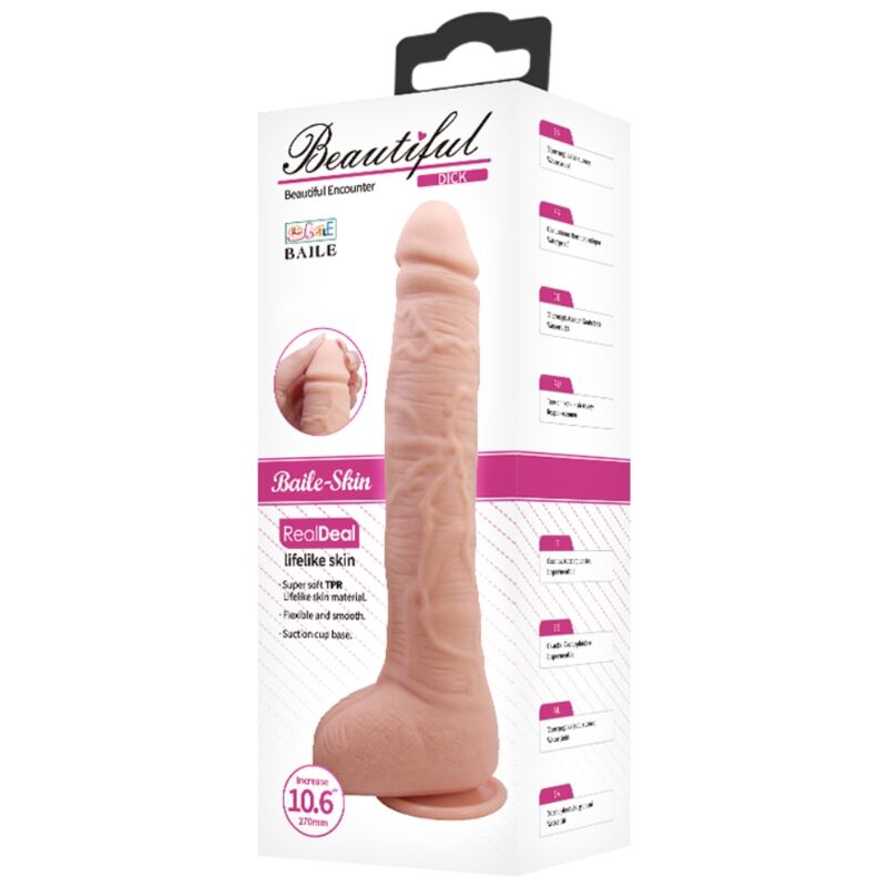 Baile - Gode Ultra Réaliste avec ventouse Chair - 28 cm