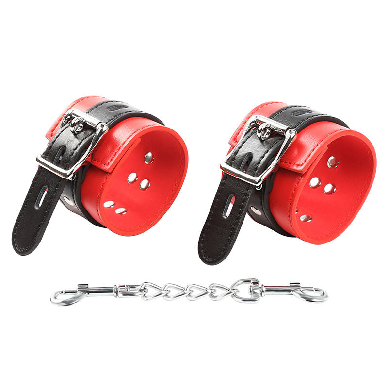 Menottes verrouillables rouge et noir Ohmama Fetish - Ohmama - OHMAMA FETISH