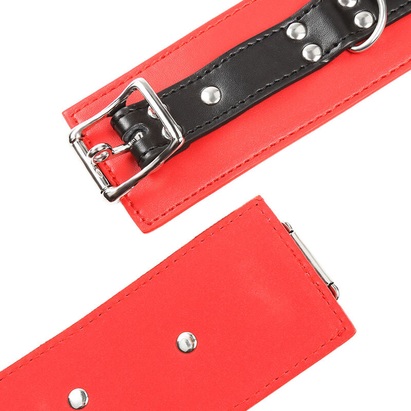 Menottes verrouillables rouge et noir Ohmama Fetish - Ohmama - OHMAMA FETISH