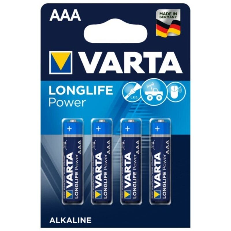 Piles alcalines AAA LR03 Longlife Power pack de 4 - Varta - VARTA