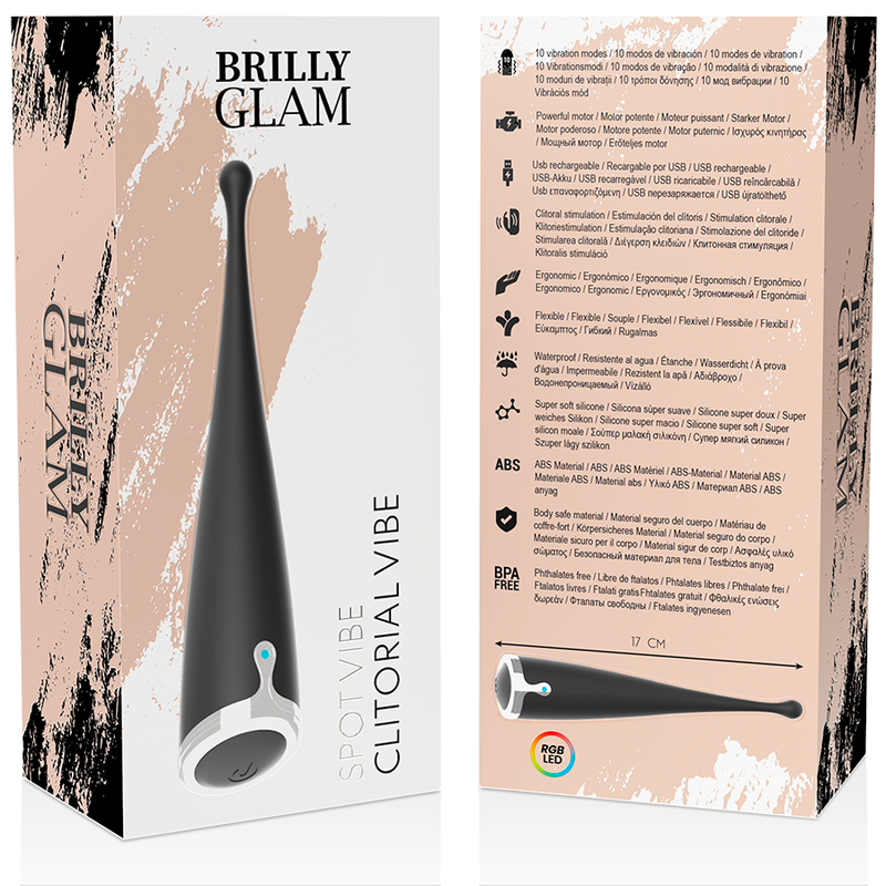 Stimulateur Clitoridien Spot Vibe Glam Noir - Brilly