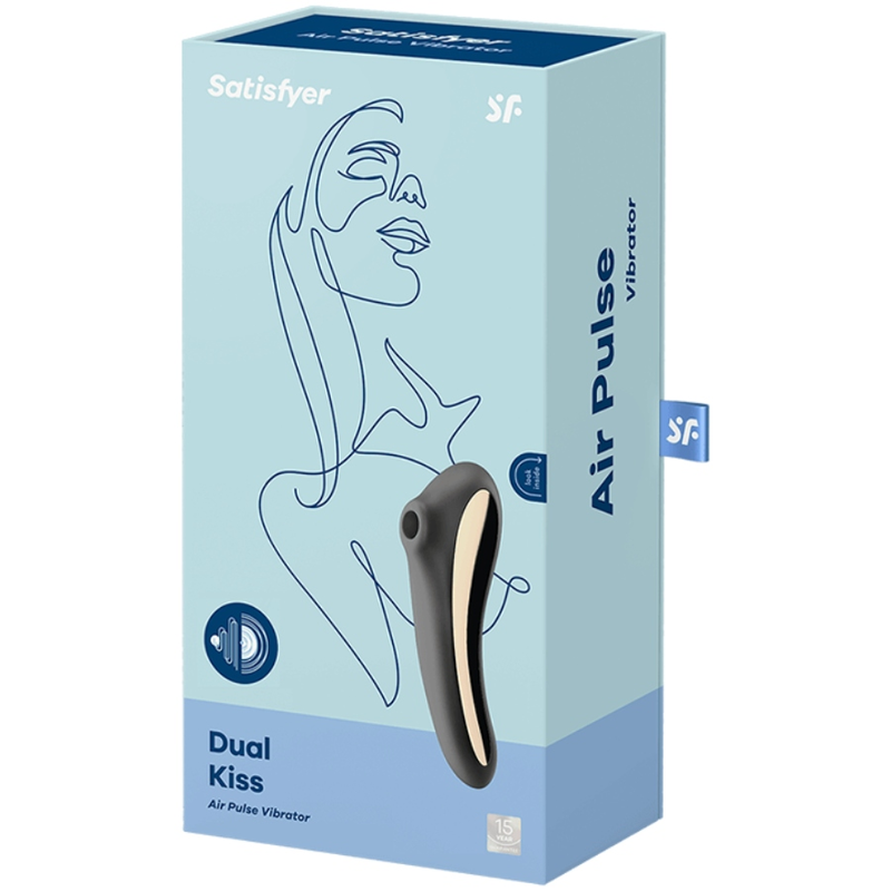 Vibromasseur 2 en 1 Dual Kiss Noir - Satisfyer