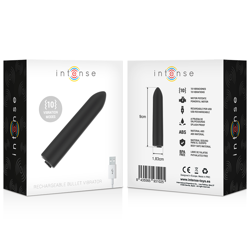 Vibromasseur de Poche Intense Noir 10 Vitesses - Intense