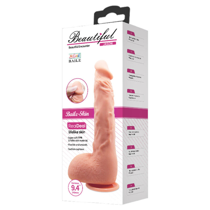 Baile - Gode XXL avec Ventouse Réaliste Jason - 24 cm