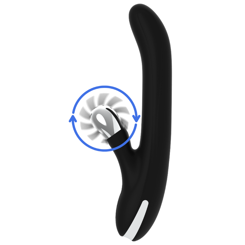 Vibromasseur Rabbit Storm Rotation Vibe - Black & Silver