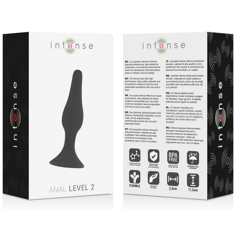Plug Anal Intense Niveau 2 Noir 11,5 cm - Intense