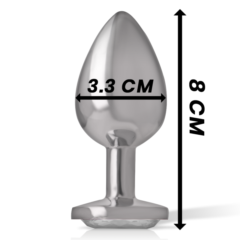 Plug Anal Métal Cristal Diamant Argent Taille M - Intense
