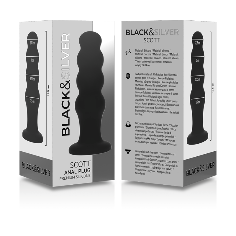 Plug Anal Scott Premium Noir - Black&Silver