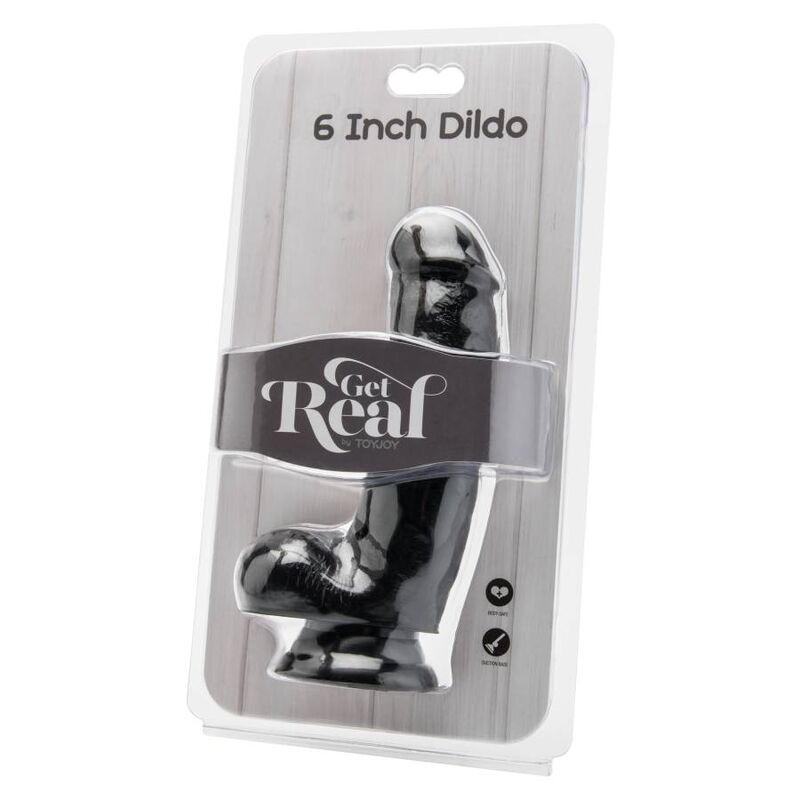 Gode Réaliste Get Real Ventouse Noir 12cm avec Testicules