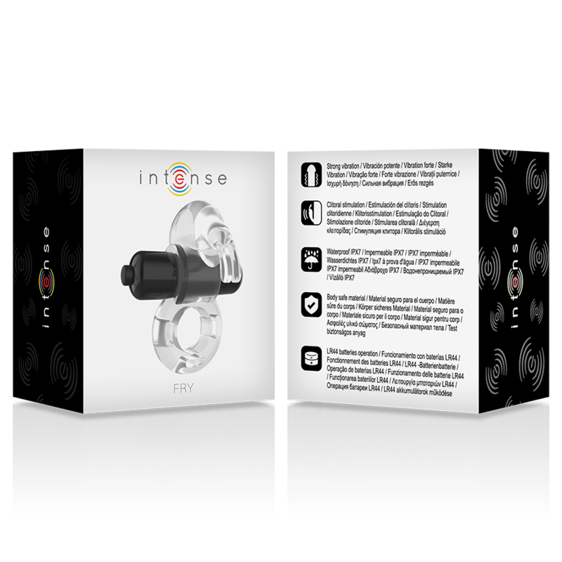 Anneau Pénien Vibrant Intense Rabbit Ring Transparent - Intense