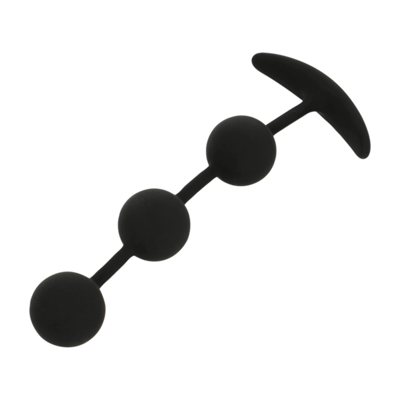 Chapelet Anal Harry 3 Sphères Silicone 14cm - Black&Silver