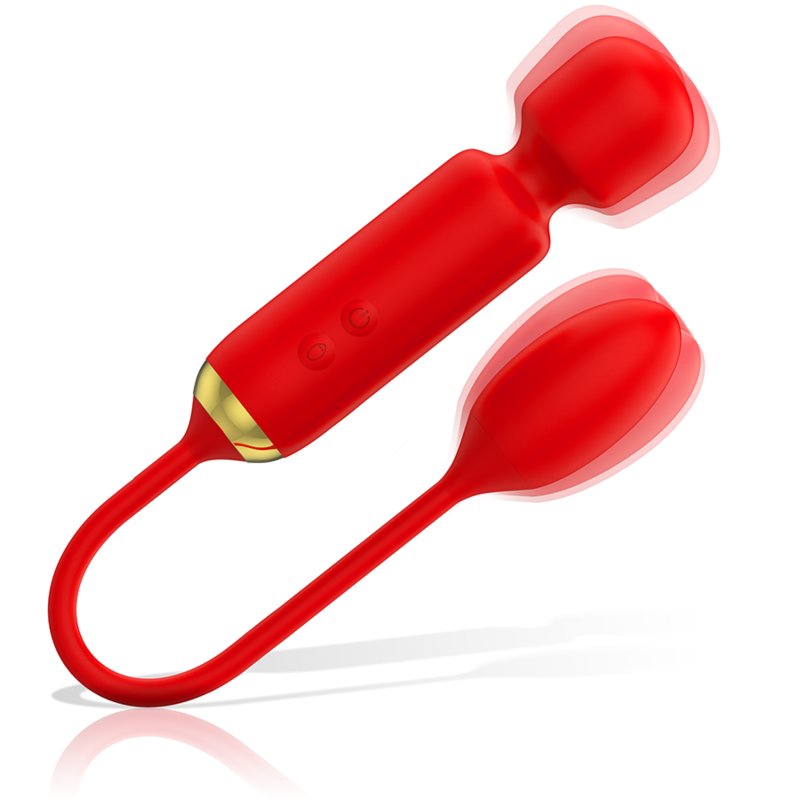 MIA - Masseur Wand avec oeuf vibrant pour double plaisir - Rouge