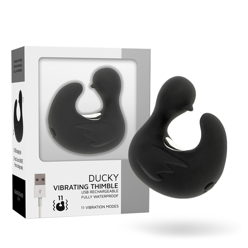 Stimulateur Ducky Rechargeable Noir - Black&Silver