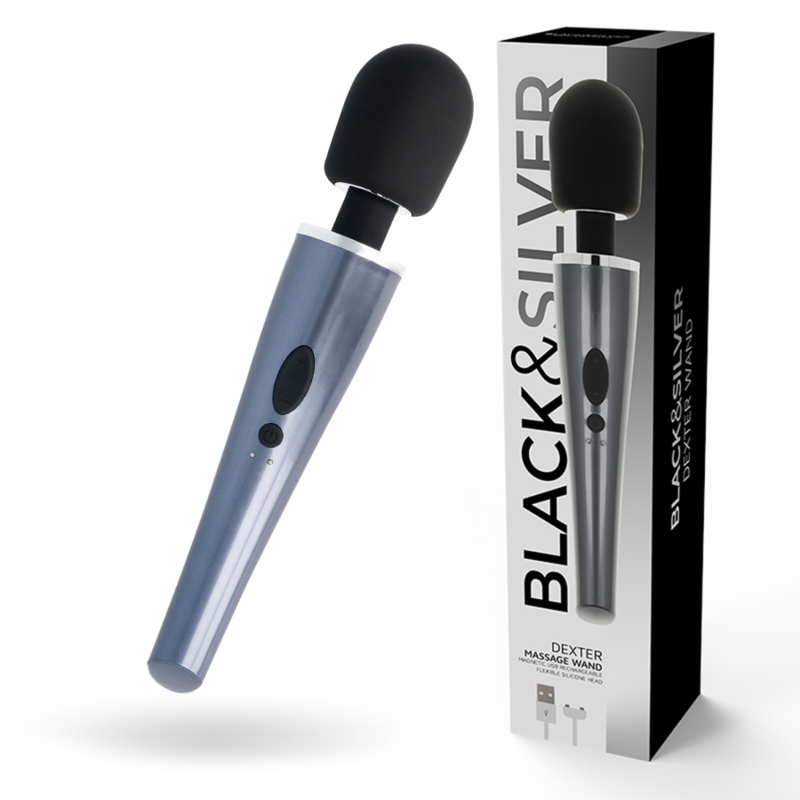 Baguette de Massage Dexter 30cm - Black & Silver