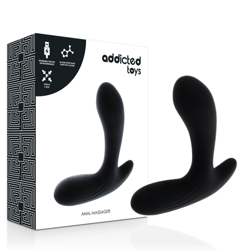 Masseur Anal Vibrant Double Moteur Noir - Addicted Toys