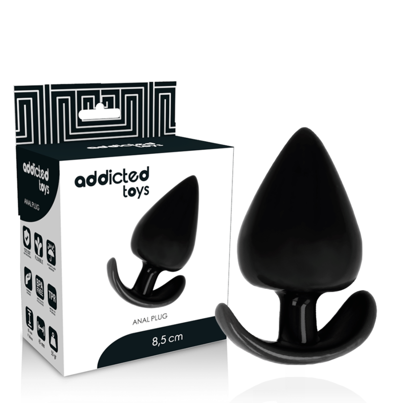 Plug Anal Ergonomique Noir 8,5 cm - Addicted Toys