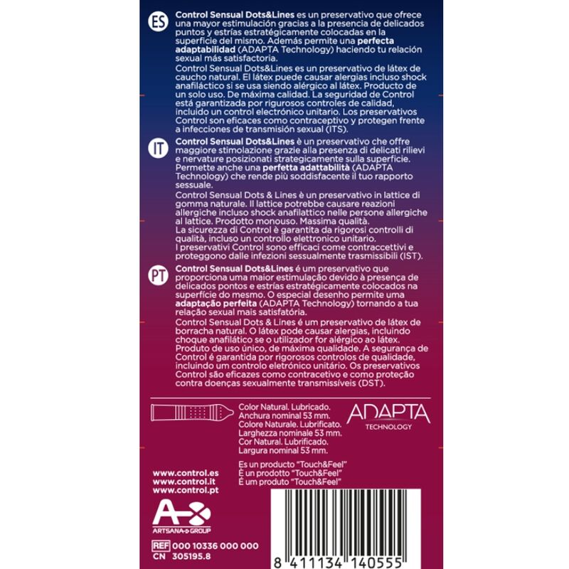 Préservatifs Perlés & Nervurés Dots & Lines - Control - CONTROL CONDOMS