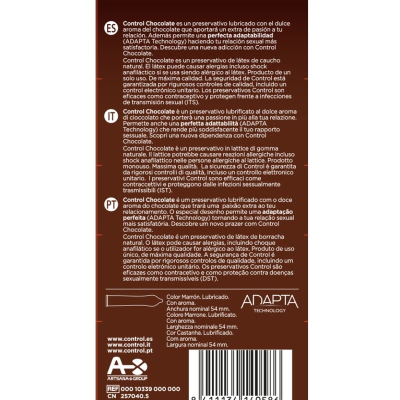 Préservatifs Saveur Chocolat Adapta Boîte 12 - Control - CONTROL CONDOMS