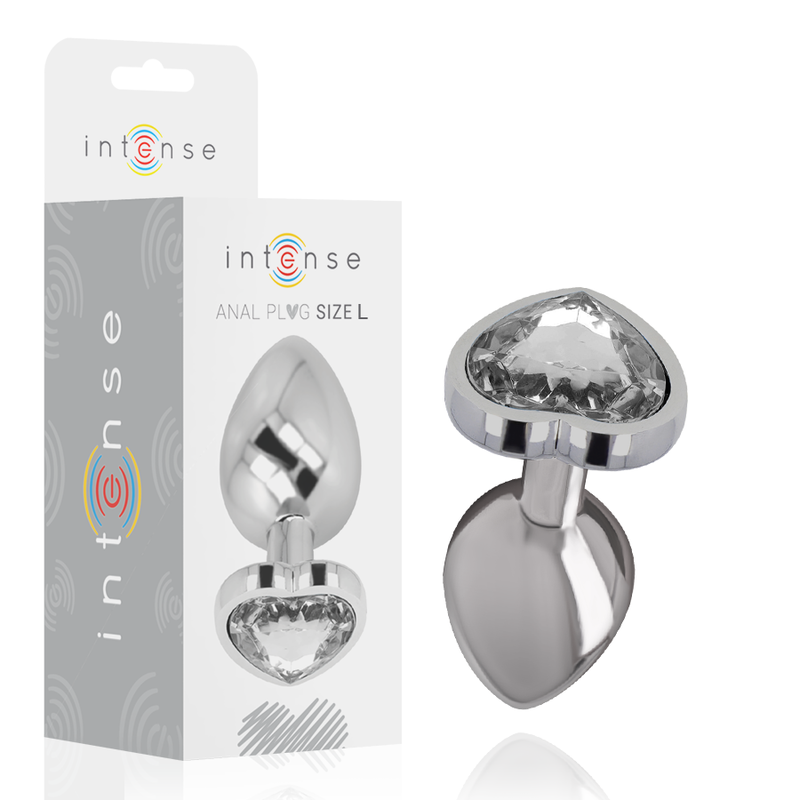 Plug Anal Métal Diamond Jewel Blanc Taille L - Intense