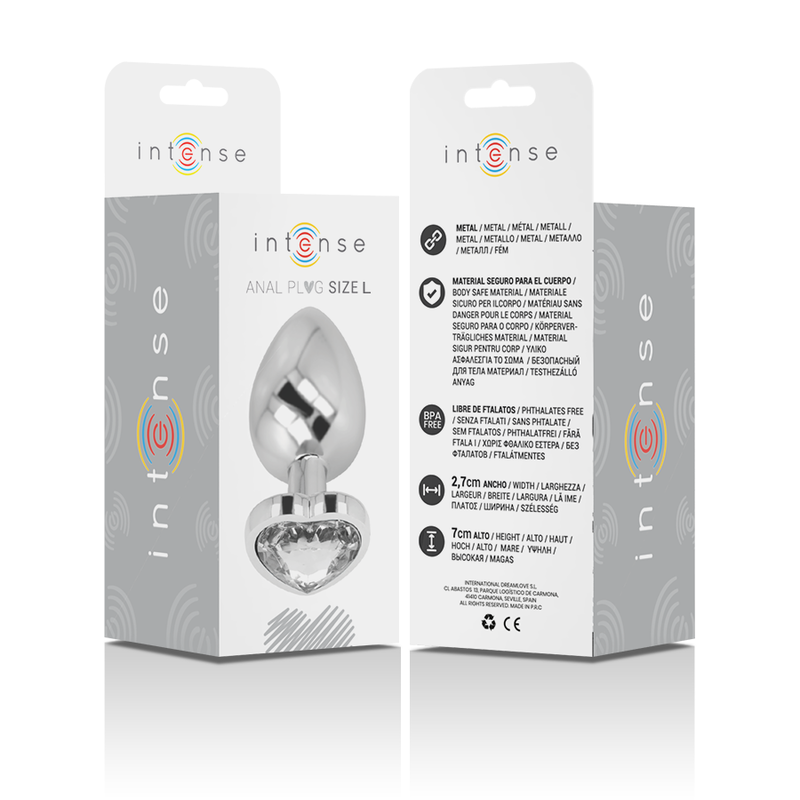 Plug Anal Métal Diamond Jewel Blanc Taille L - Intense