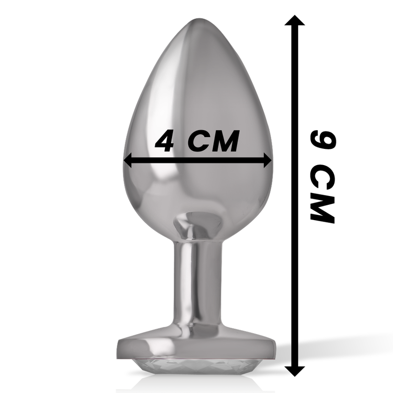 Plug Anal Métal Diamond Jewel Blanc Taille L - Intense
